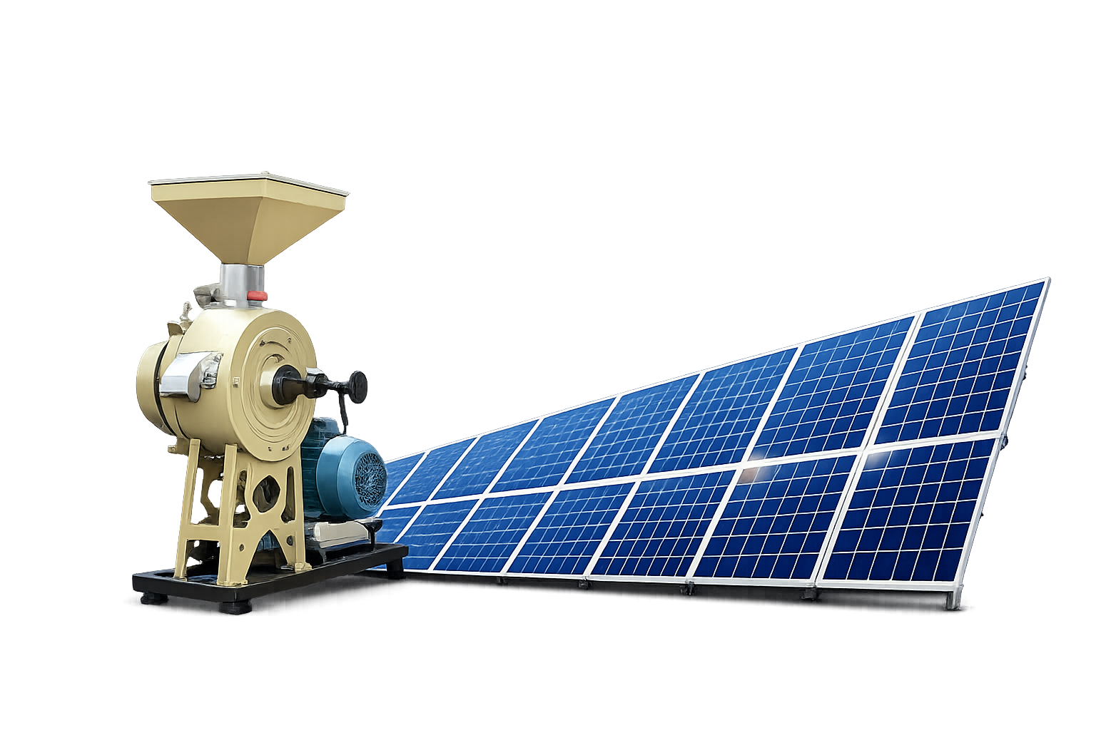 Solar chakki machine with panel